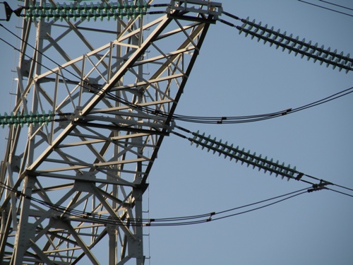 380kV hoogpspanningsleiding ergens in de polders rond Kruiningen.