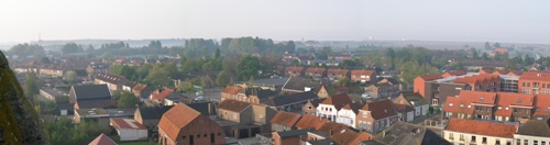 Kruiningen gezien vanaf de kerktoren, 30 april 2009.